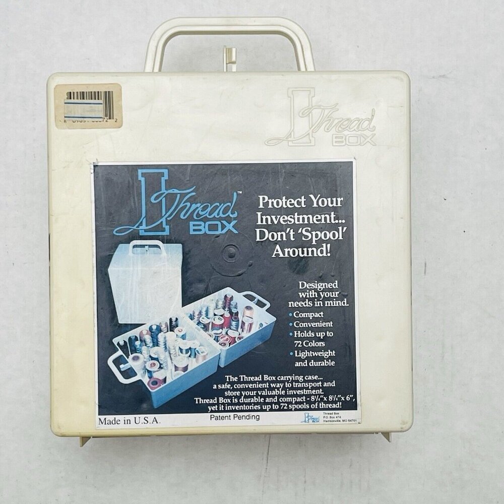 Vintage Thread Box 72 Spool Holder Plastic Carrying Case Made In USA Sewing